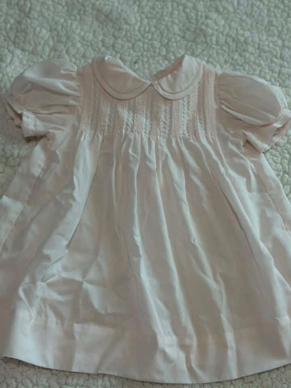 Classic Baby Girls Pink Smocked Peter Pan Dress